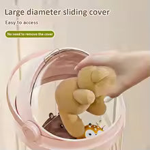 Cylindrical Doll Storage Box Toys Organization Plush Toy Storage Tube Transparent Plastic Stuffed Storage Barrel Toy Organizer